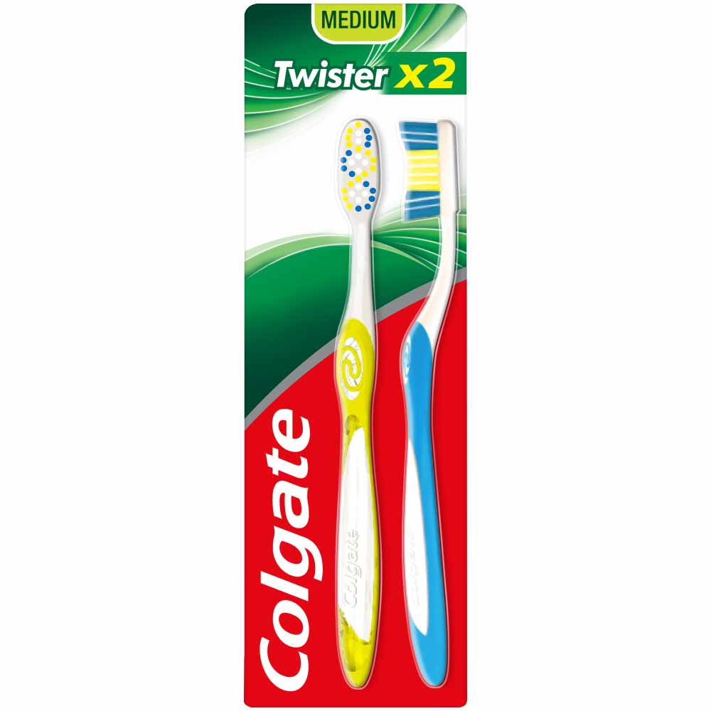 Colgate Twister Medium Toothbrush 2 pack Image 1
