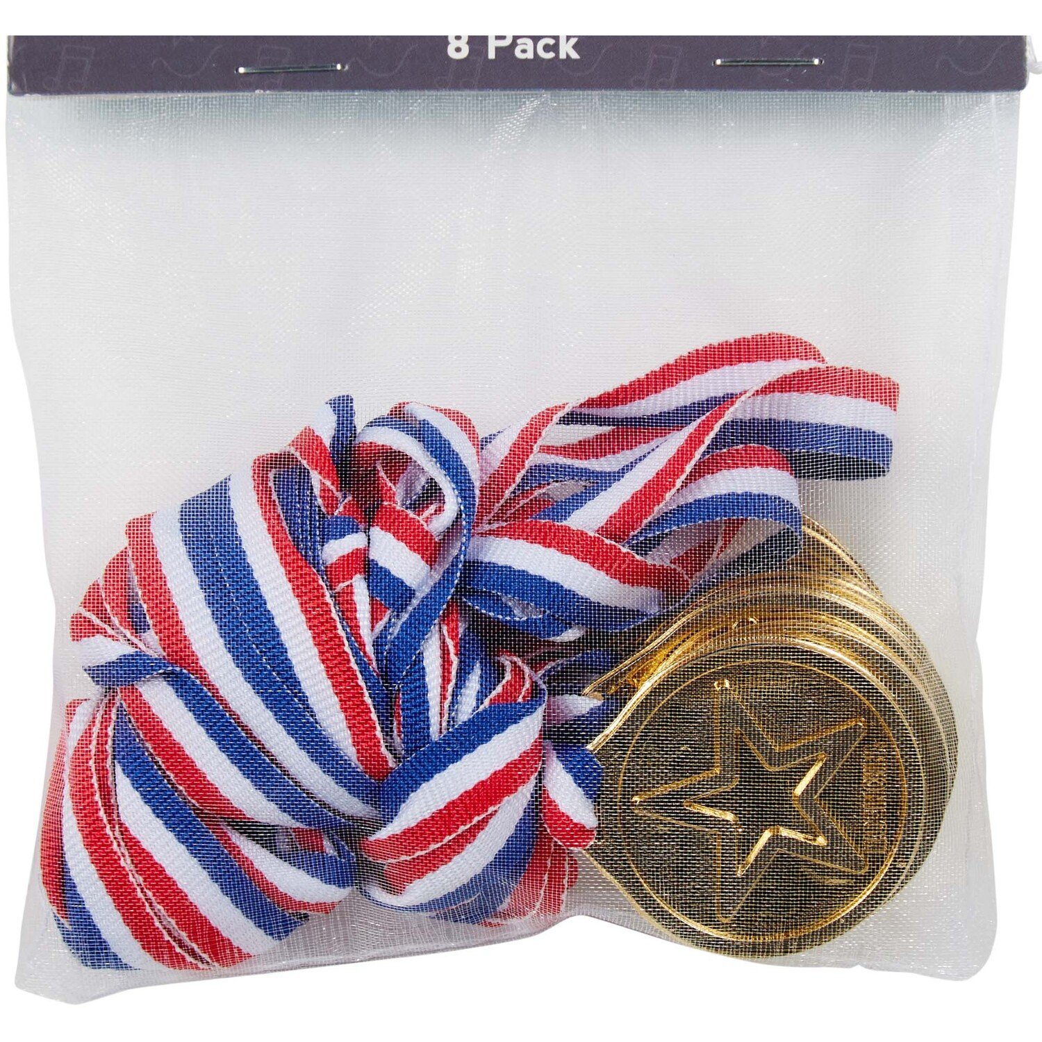 Pack of 8 Medals Party Favours - Gold Image 3