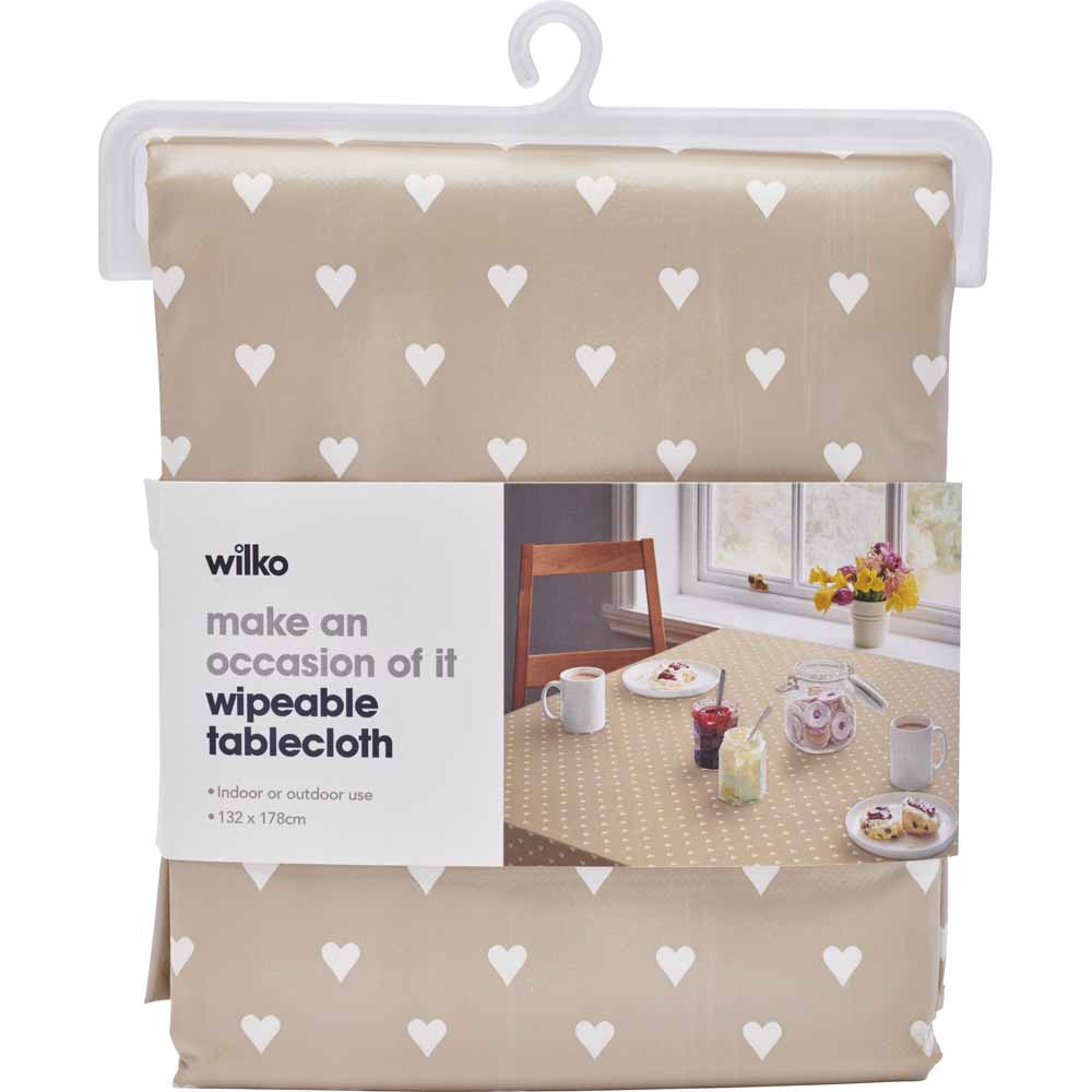 Wilko Heart Design PVC Table Cloth Image