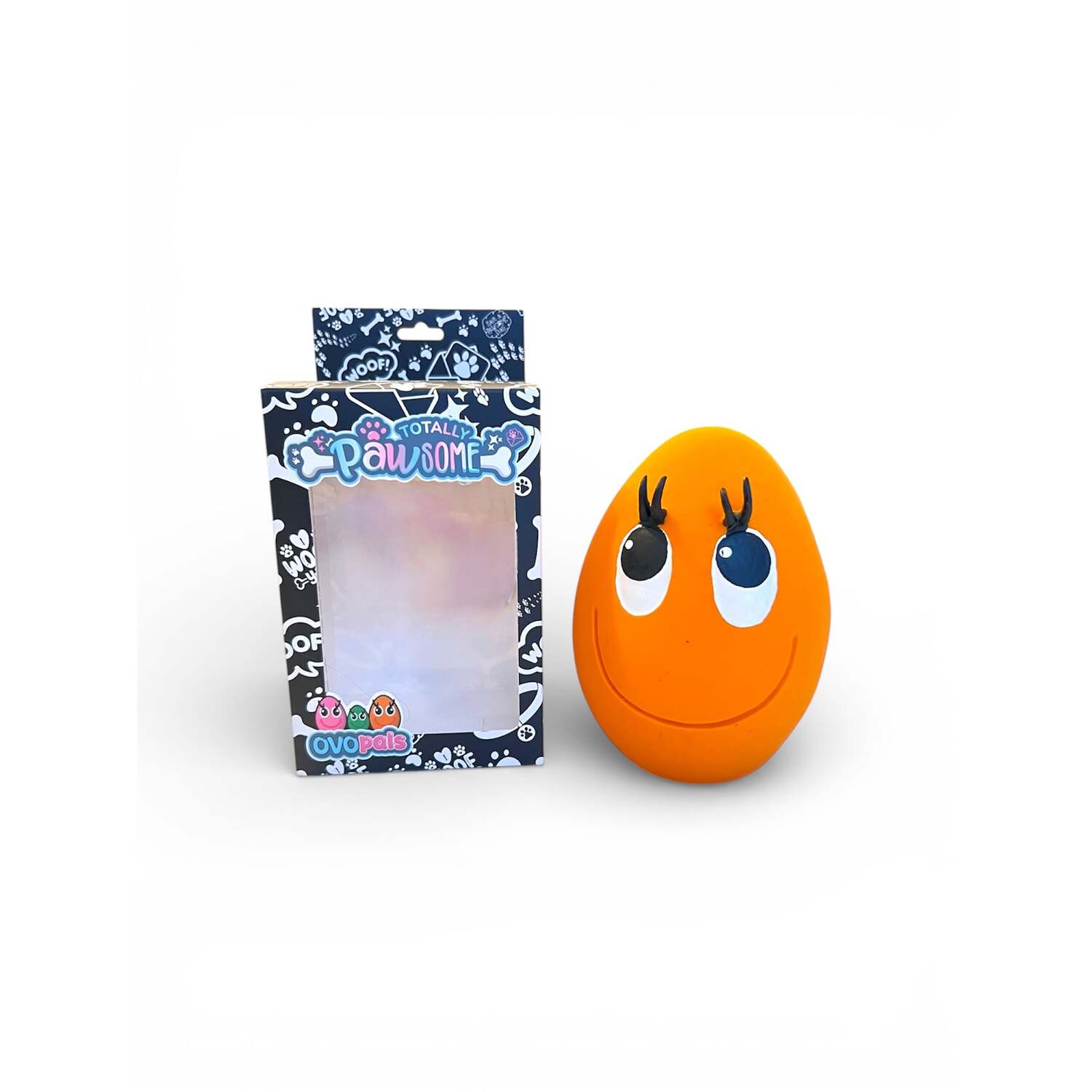 Totally Pawsome OVO XL Orange Squeaky Dog Toy Image 2