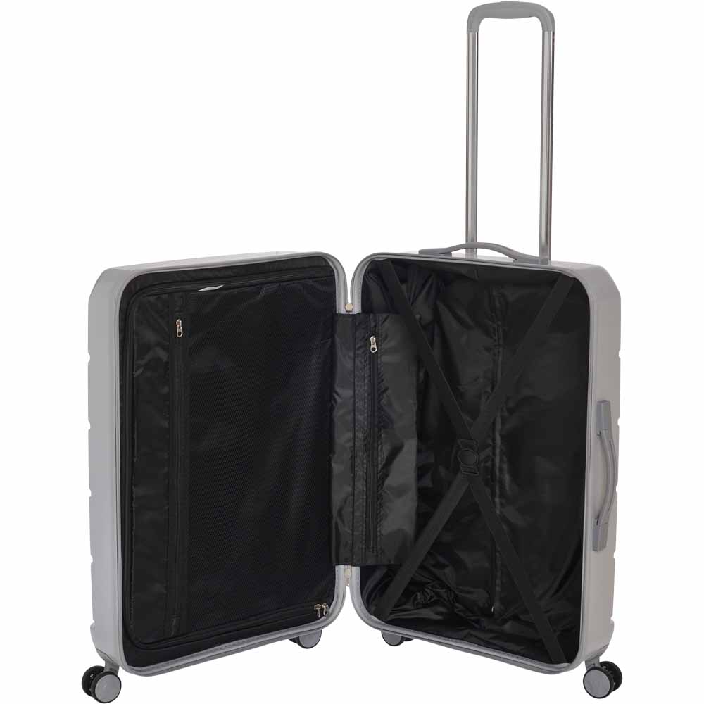 Wilko Hard Shell Suitcase Silver 25 inch Image 3