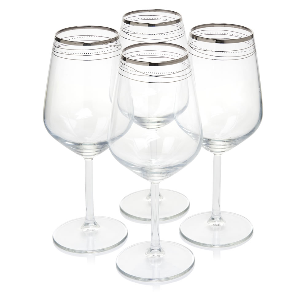 Wilko Radiance Silver Wine Glass 49cl 4pk Wilko