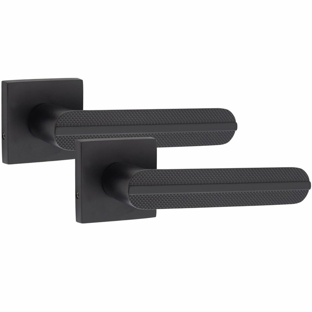 Golden Grace Matt Black Modern Lima Euro Lock Set Image 3