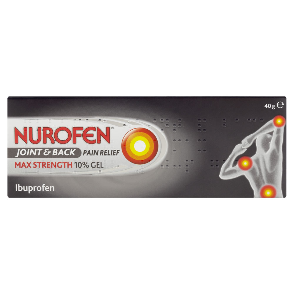 Nurofen Max Strength Joint & Back Pain Relief 10% Gel 40g Image
