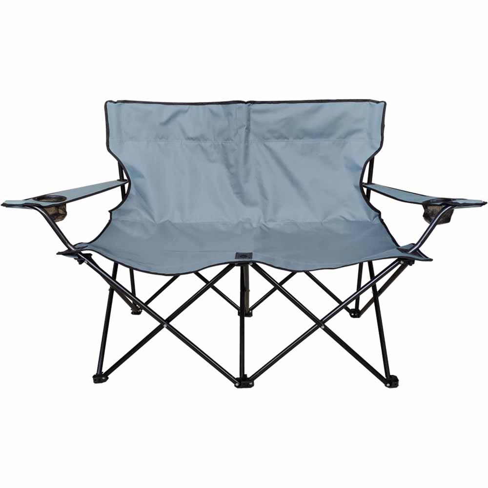 Charles Bentley 2 Person Folding Camping Chair Grey Image 1