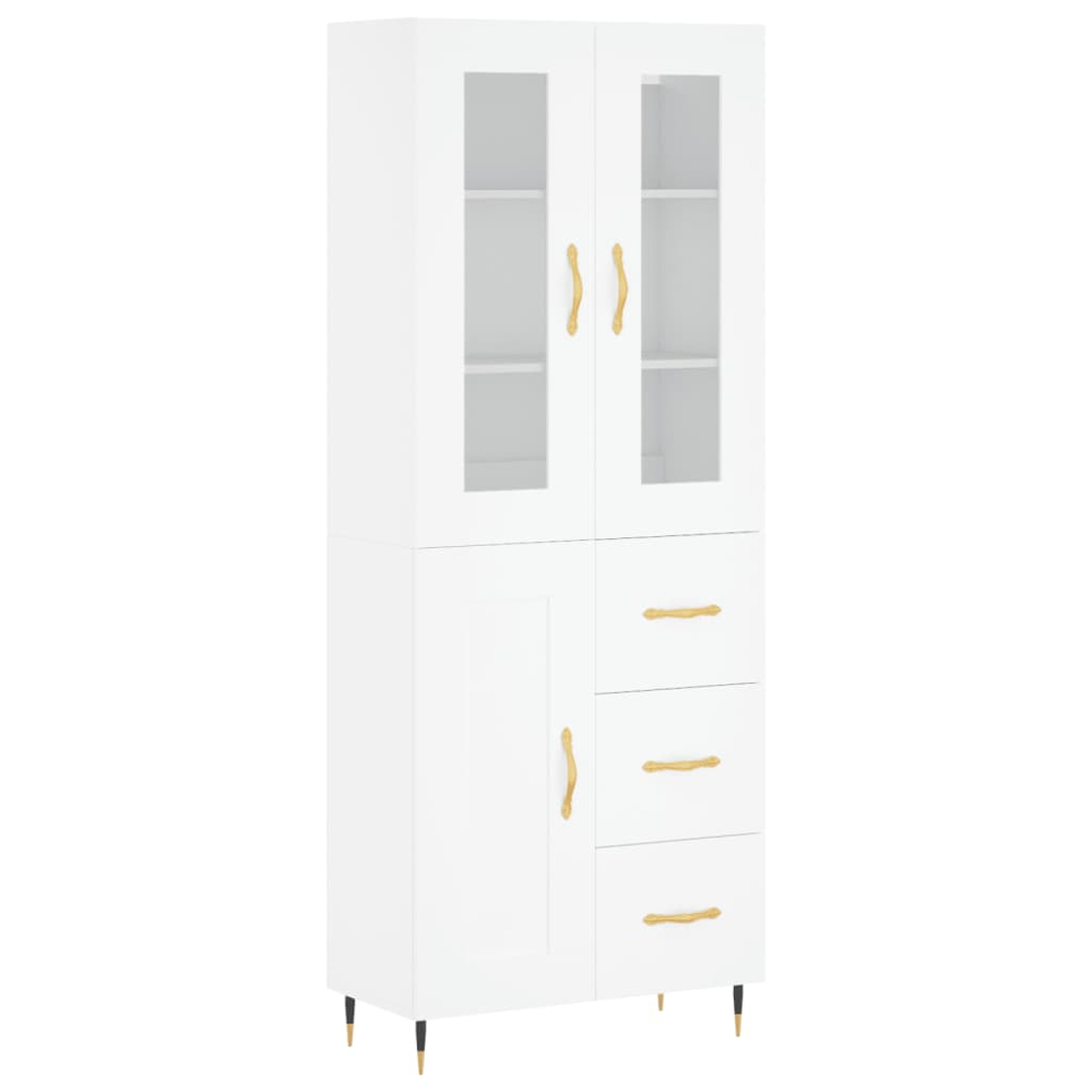 vidaXL 3 Door 3 Drawer White Highboard Image 2