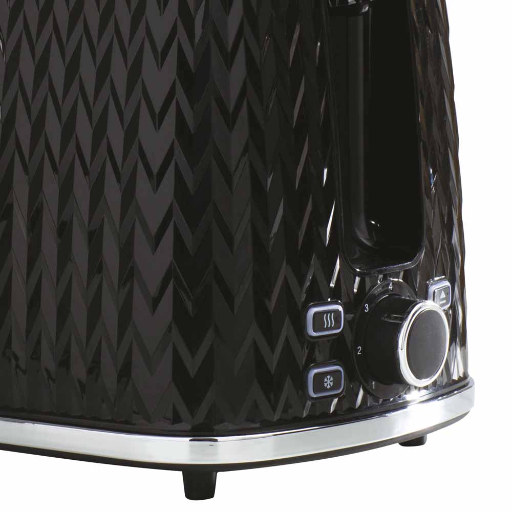 Daewoo Black Argyle 2 Slice Toaster Image 2