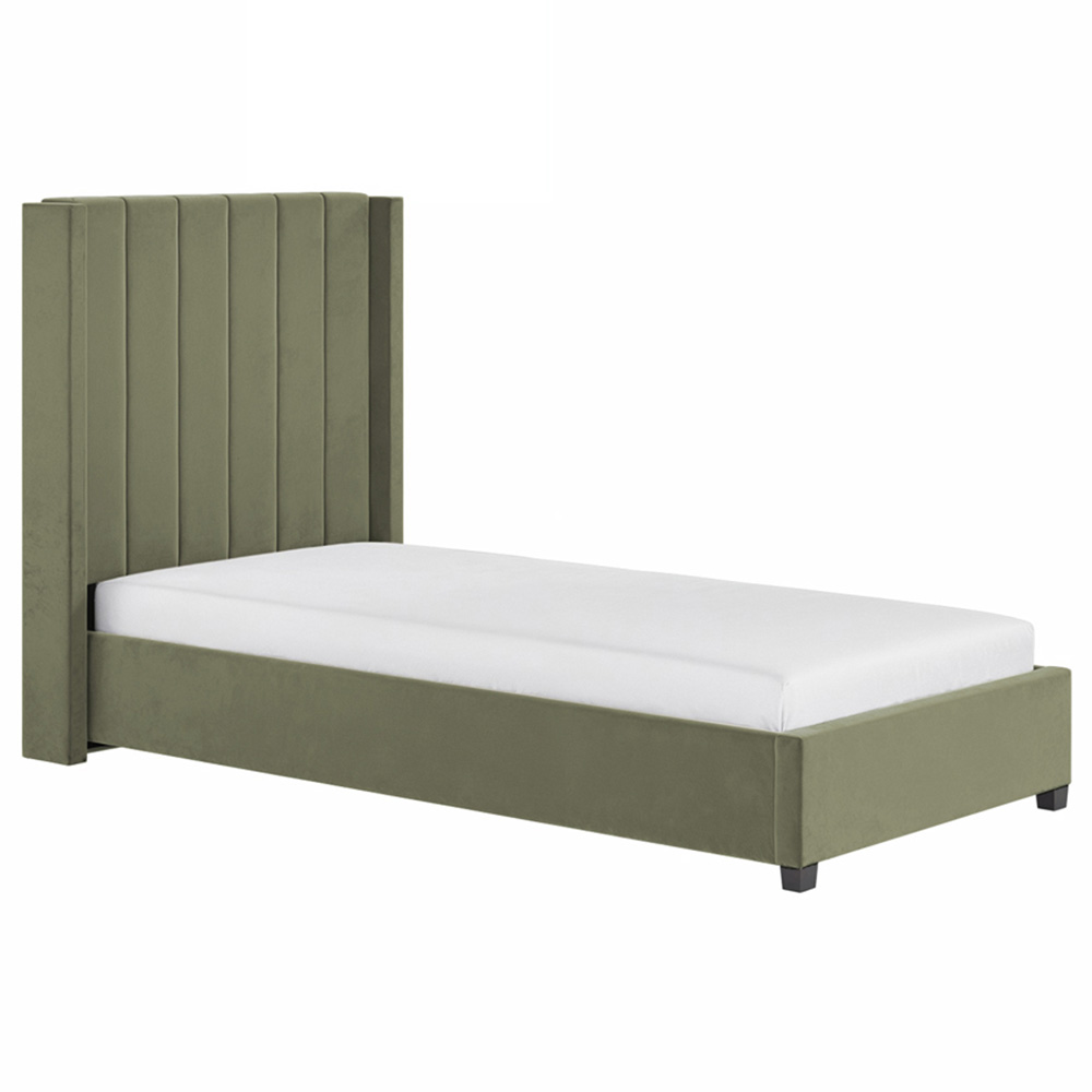 Flair Tiggy Single Khaki Velvet Ottoman Bed Image 2