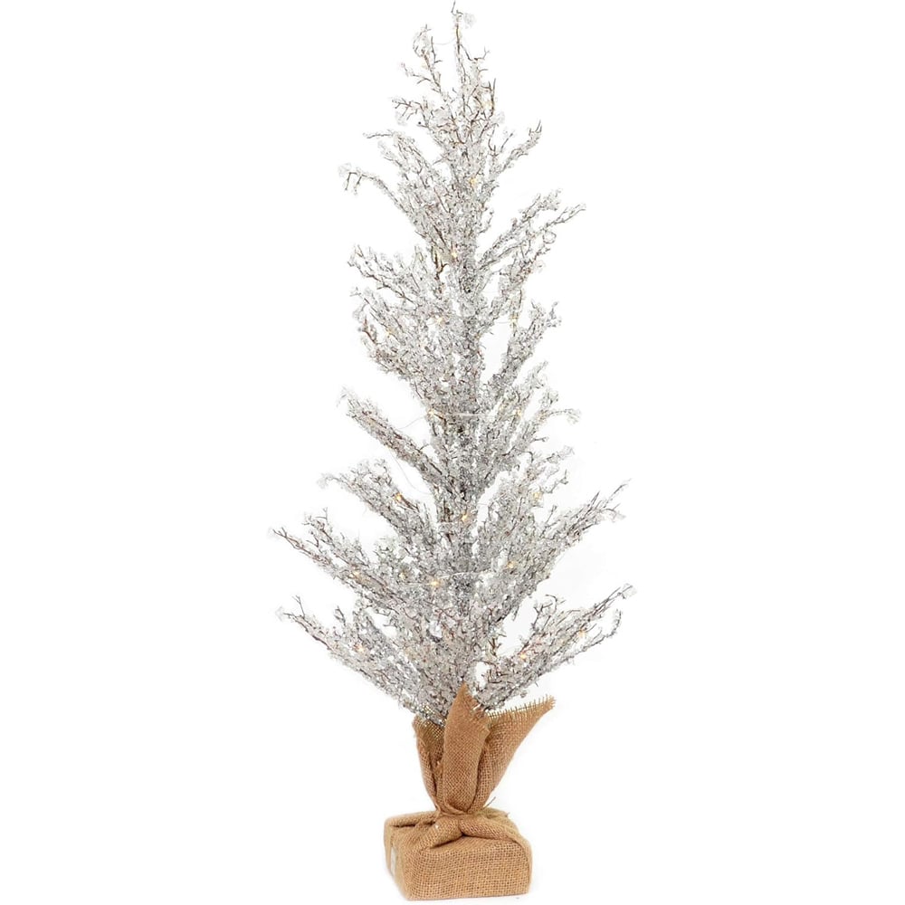 Shatchi White LED Pre Lit Artificial Indoor Christmas Tree 2ft Image 2