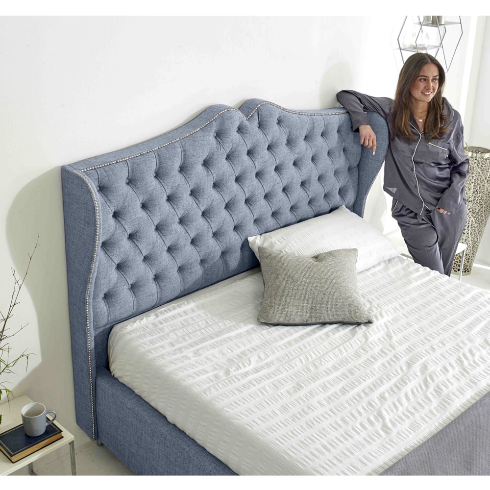 Eleganza Vanessa King Size Dawn Grampian Fabric Bed Frame with Headboard Image 5