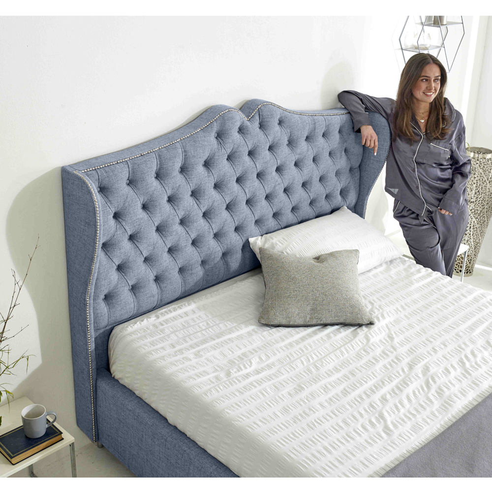 Eleganza Vanessa Single Dawn Grampian Fabric Bed Frame with Headboard Image 5