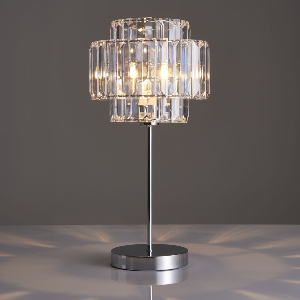 Wilko Audrey Clear Table Lamp Image 2
