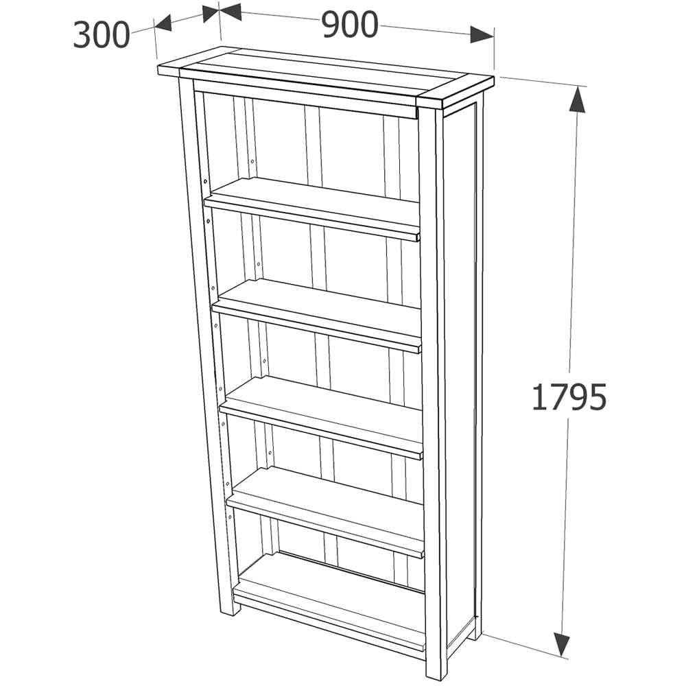 Boston 5 Shelf Dark Lacquer Tall Bookcase Image 6