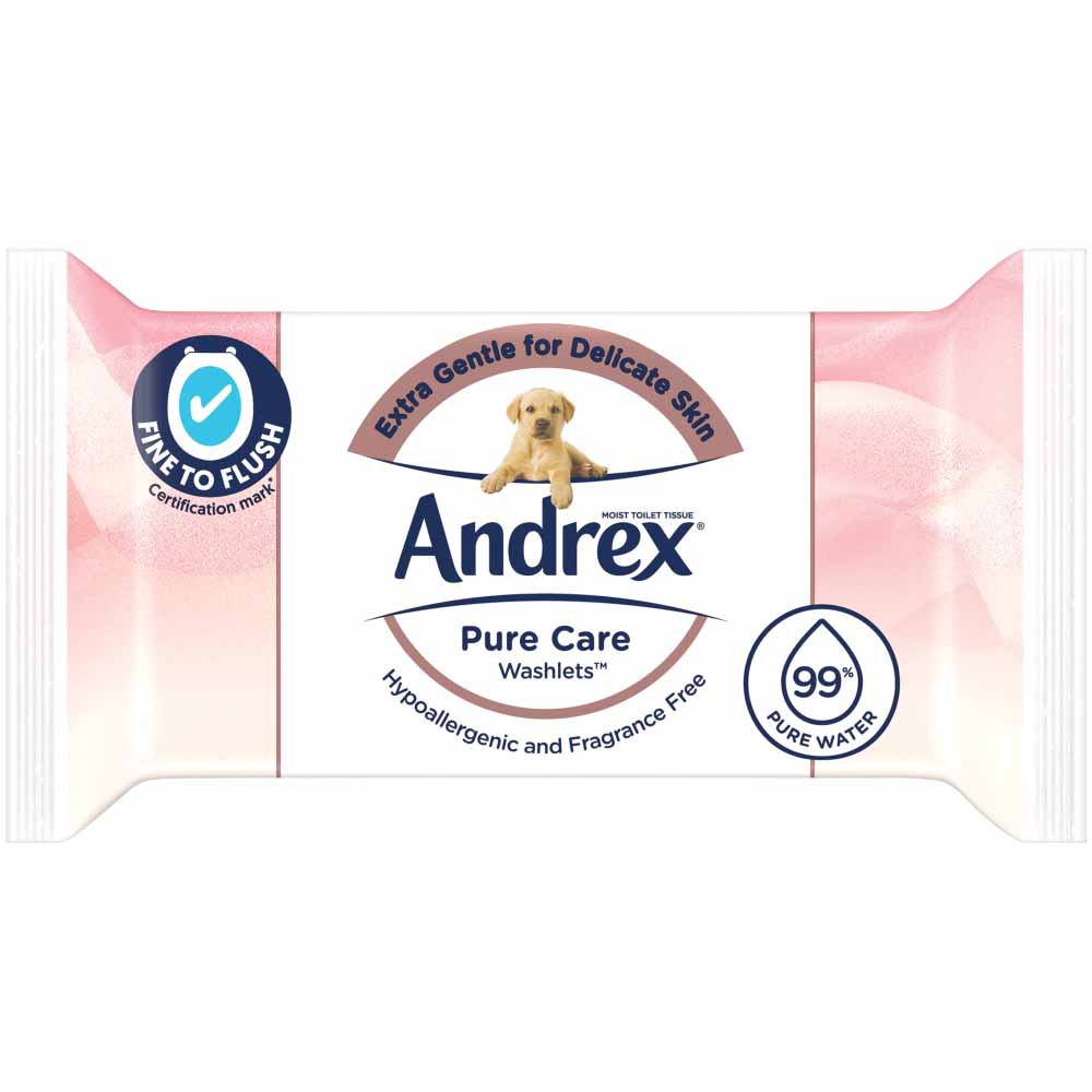 Andrex Singles Pure Care Washlets Moist Toilet Tissue 36 Sheets Image 2