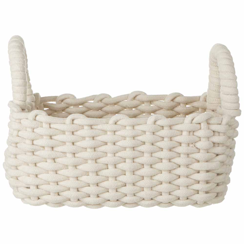 Wilko Rope Basket Medium Rectangular Cream Image 3