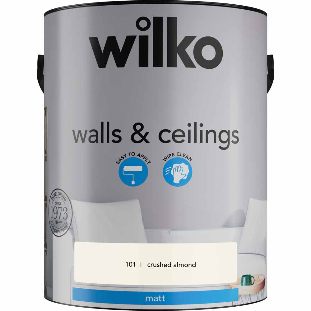 Wilko 4 Rooms Magnolia Crushed Almond Grey Skies and Pure Brilliant White Paint Bundle Image 4