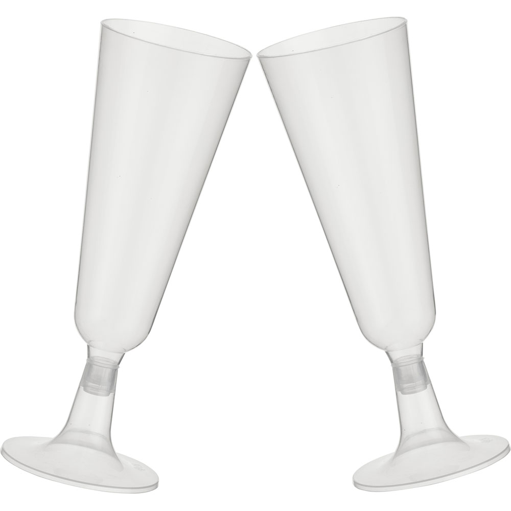 Wilko Reusable Champagne Flutes 10 Pack Wilko