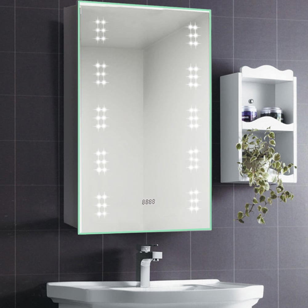 Living and Home LED Mirror Bathroom Cabinet with Demister Pad Image 7