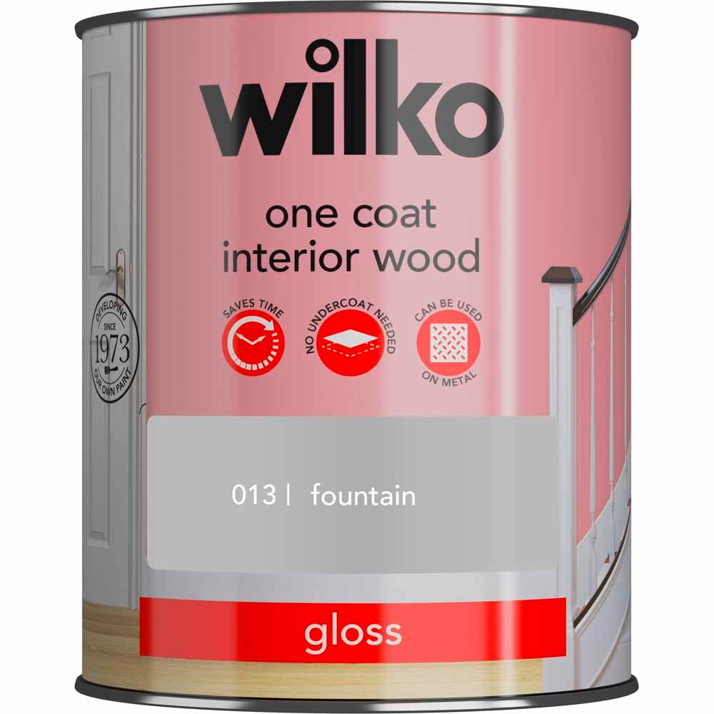 Wilko One Coat Interior Wood Fountain Gloss Paint 750ml Image 2