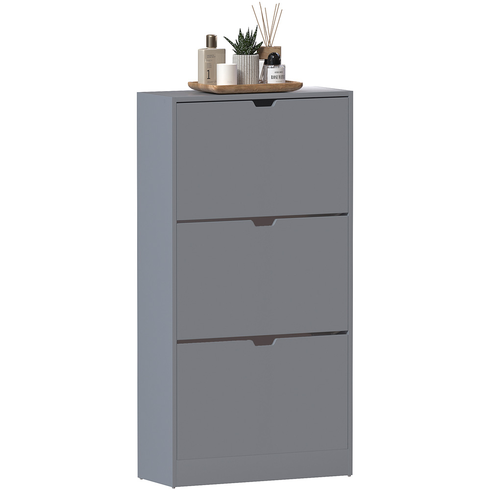 Vida Designs 3 Drawer Grey Shoe Cabinet Image 2