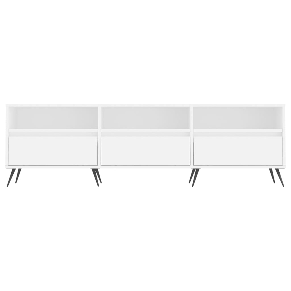 vidaXL 3 Door 3 Shelf White TV Cabinet Image 5