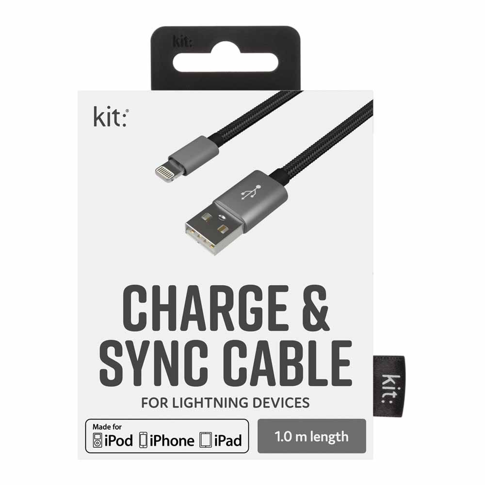 Kit Premium Lightning Cable 1m Grey Image 1