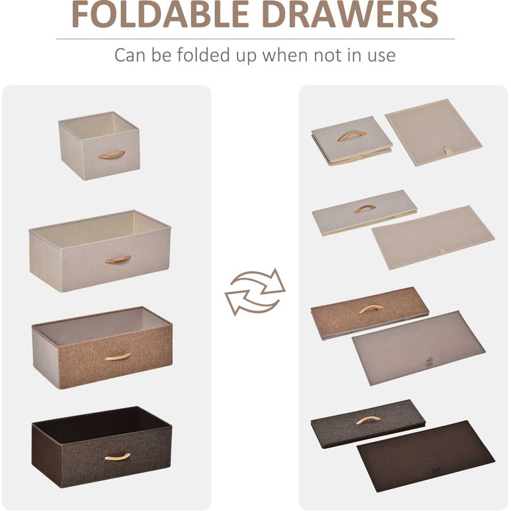 Portland 5 Drawer Brown and Wood Effect Chest of Drawers Image 5