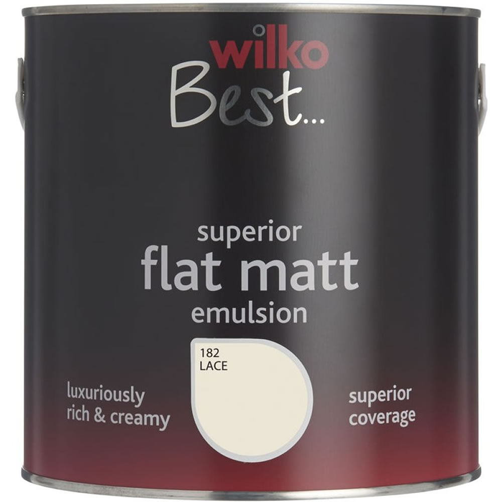Wilko Best Lace Flat Matt Emulsion Paint 2.5L Image 1