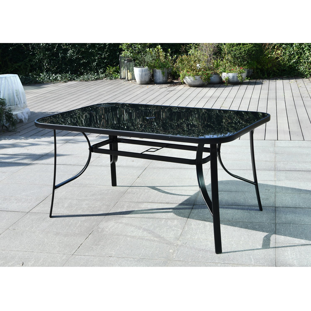 Outdoor Essentials Palma Air Tex 6 Seater Dining Set Black Image 8