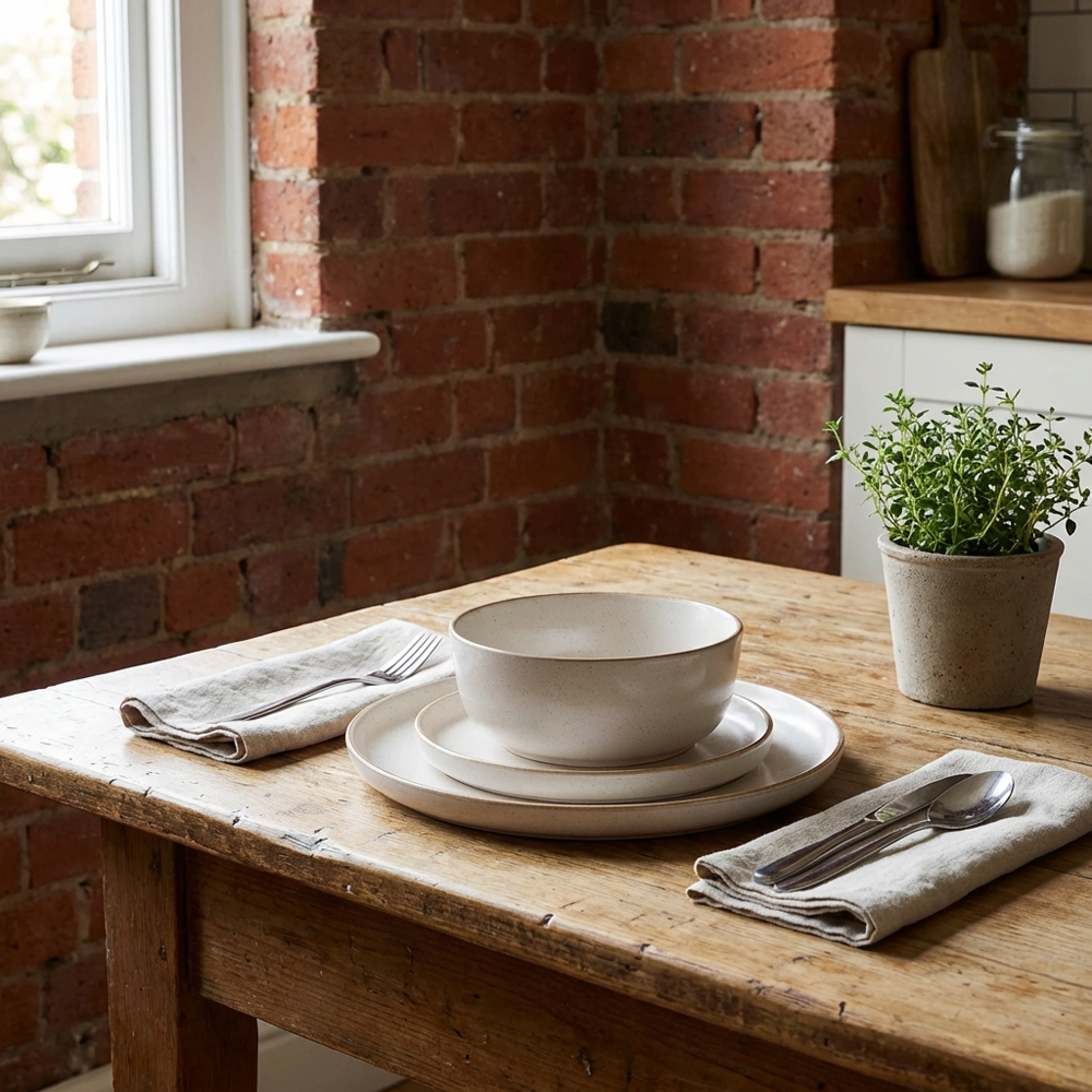 12 Piece Sesame Speckle Stoneware Dinner Set - Oatmeal Image 7