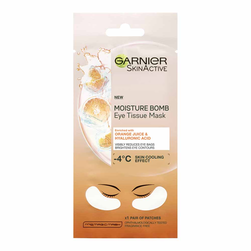 Garnier Moisture Bomb Vitamin C and Hyaluronic Acid Eye Tissue Mask Image 1