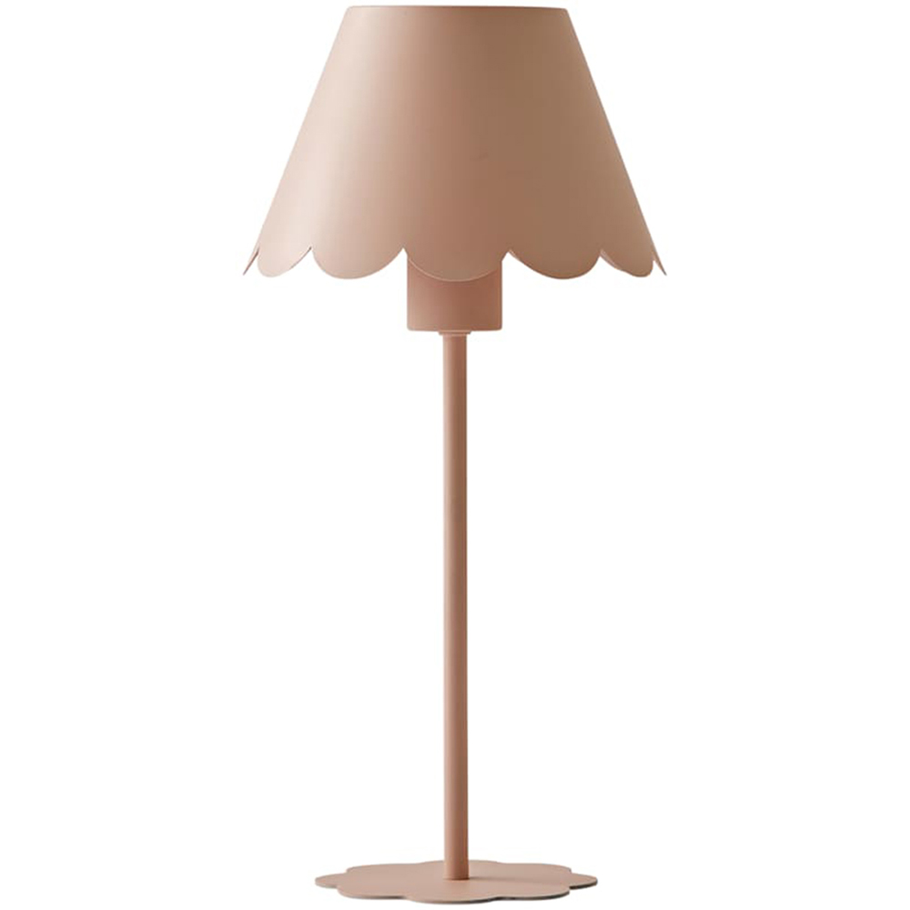 ValueLights Hattie Pink Scallop Rechargeable Table Lamp Image 1