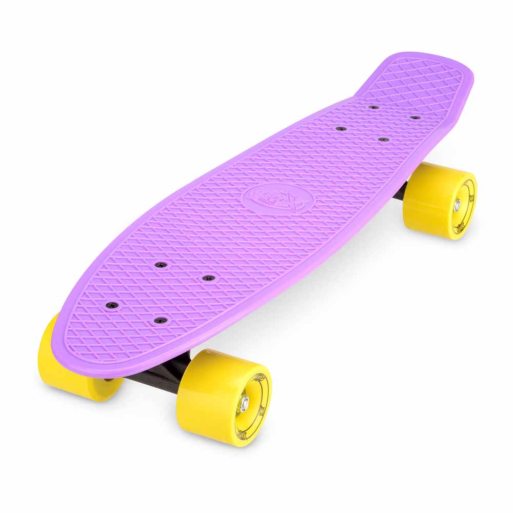 Xootz 22 inch Purple Kids Retro Plastic Cruiser Skateboard Image 1