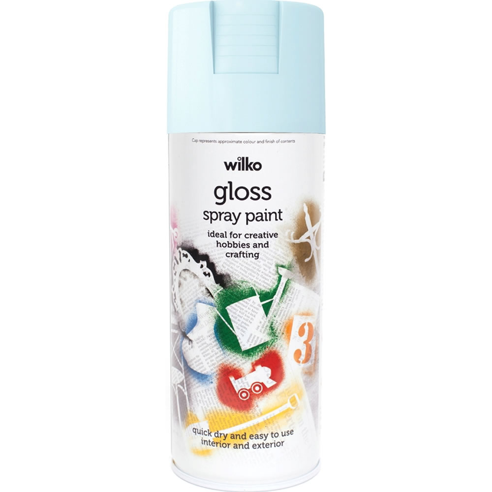 Wilko Pale Blue Gloss Spray Paint 400ml Wilko