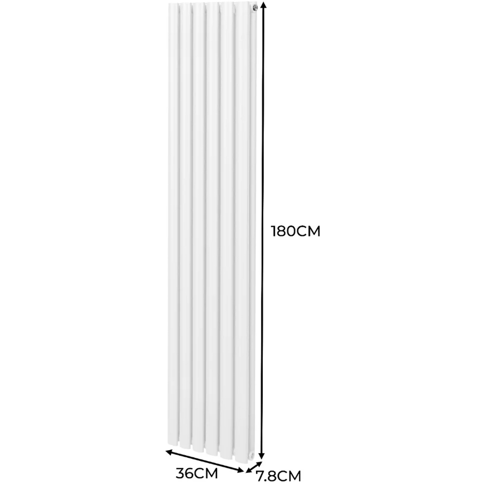 Monster Shop 4816BTU White Oval Column Radiator 1800 x 360mm Image 6