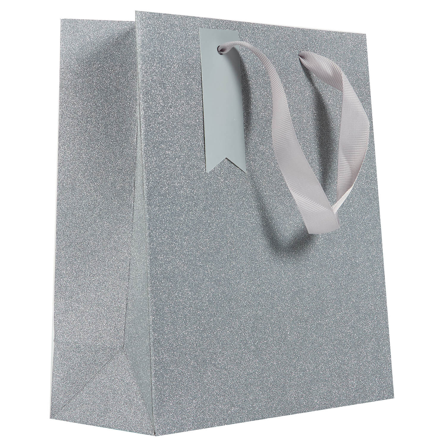 Pack of 3 Silver Glimmer Medium Gift Bags Silver Image 6
