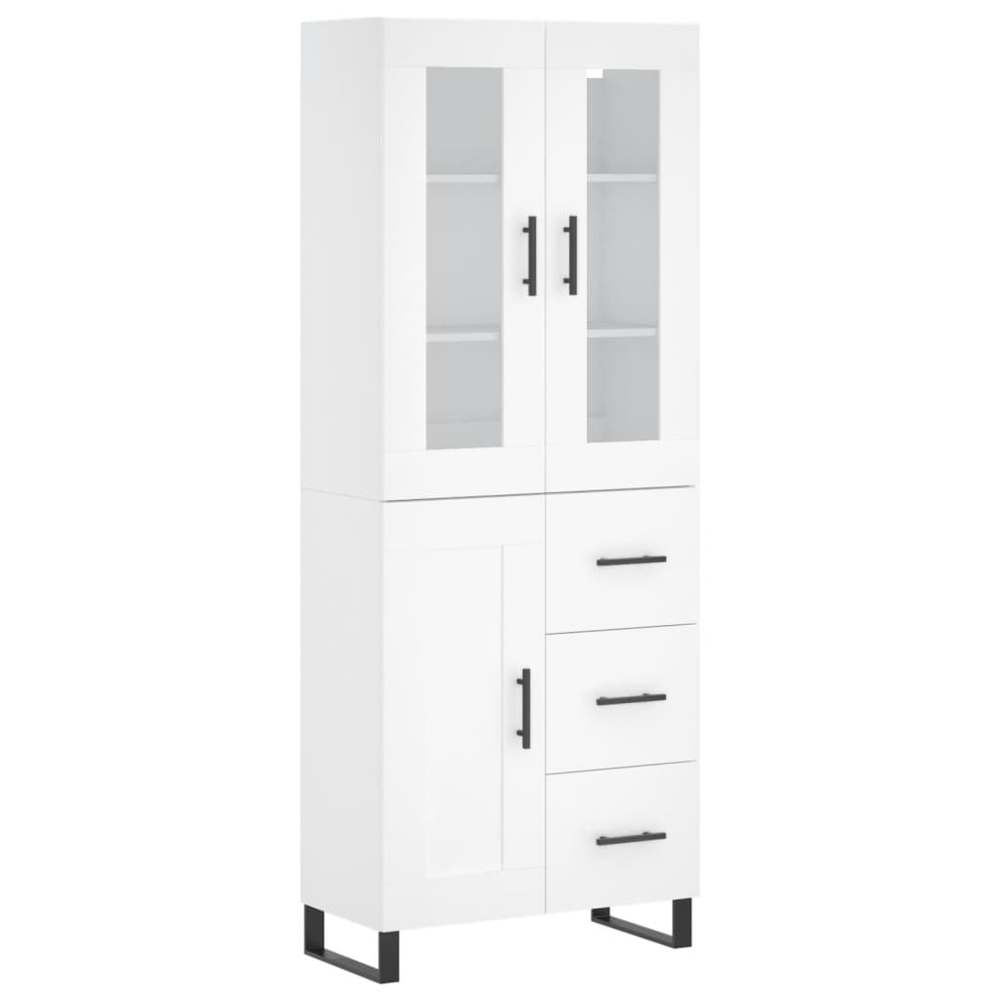 vidaXL 3 Door 3 Drawer White Highboard Image 2