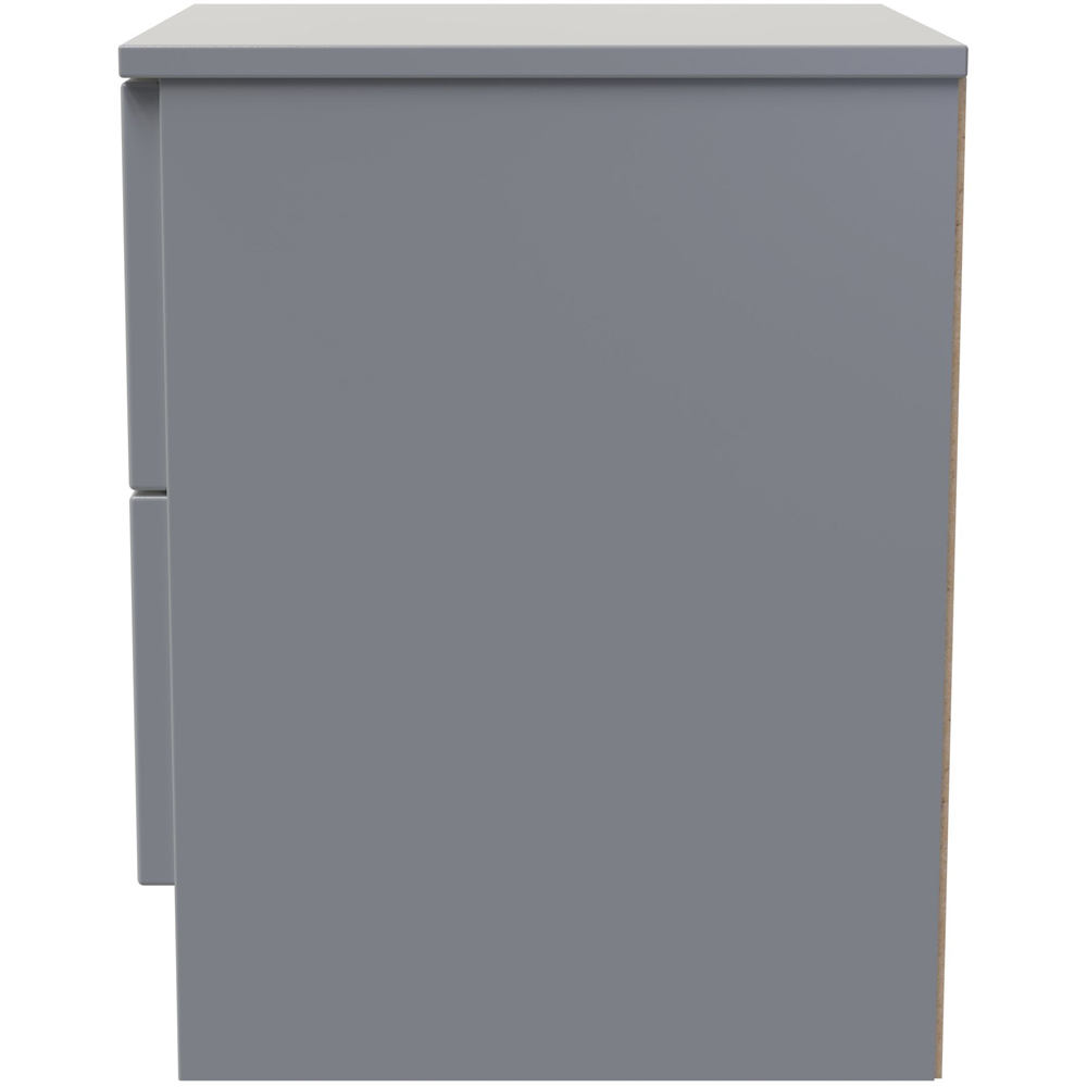 Crowndale Milan 2 Drawer Dusk Grey Compact Bedside Cabinet Ready Assembled Image 3