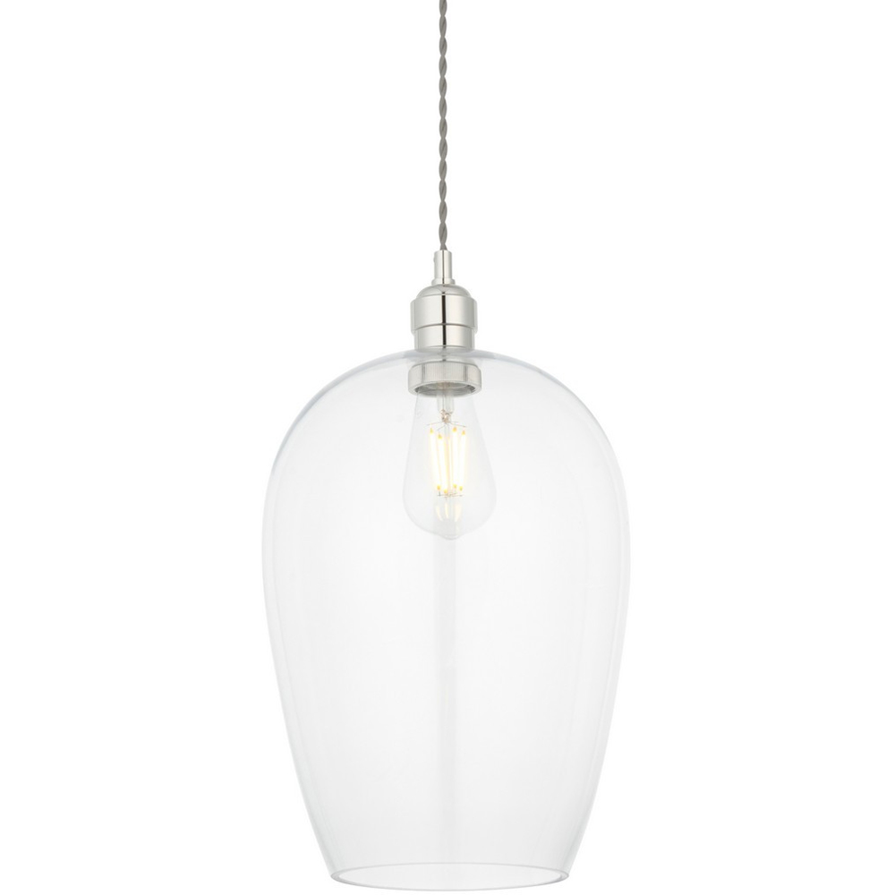 Merano Livorno Clear Glass Bright Nickel Plate Pendant Ceiling Lamp Image 4