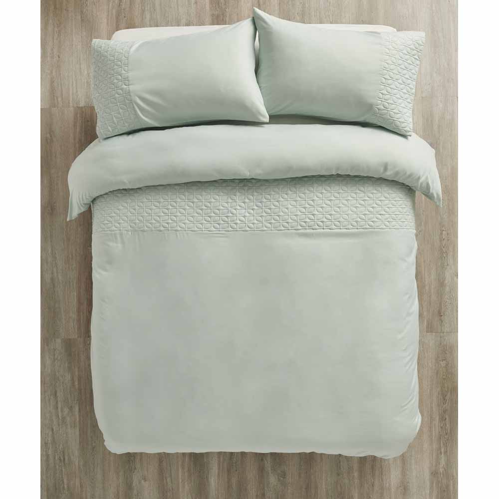 Wilko Soft Teal Pinsonic King Size Duvet Set Wilko