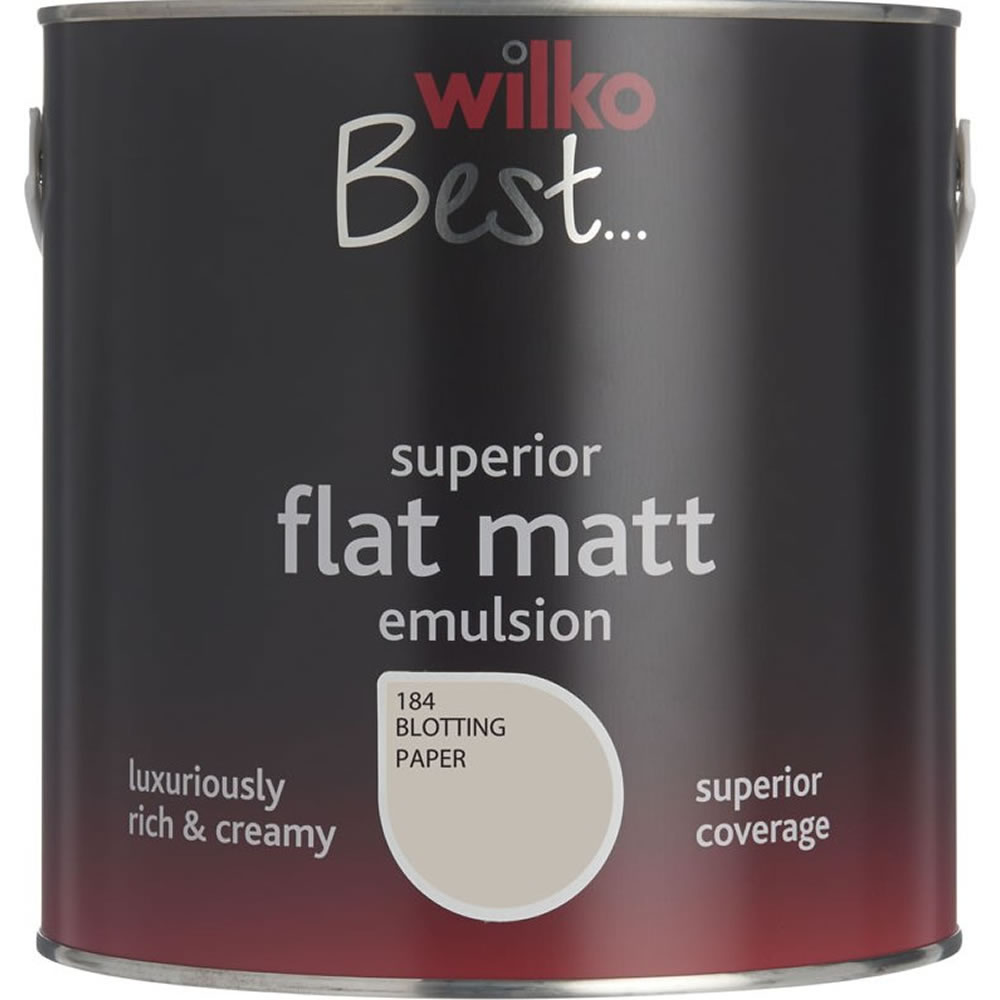 Wilko Best Blotting Paper Flat Matt Emulsion Paint2.5L Image 1