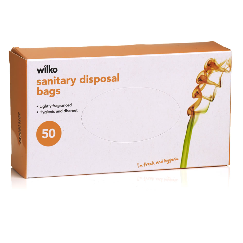 Wilko Sanitary Disposal Bags Lightly Fragrance 50pk Wilko Sanitary Disposal Bags Lightly Fragrance 50pk Image