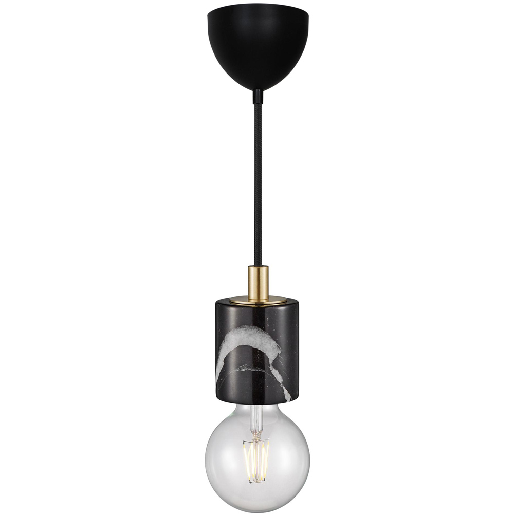 Nordlux Siv E27 Black Marble Pendant Kit Image 3