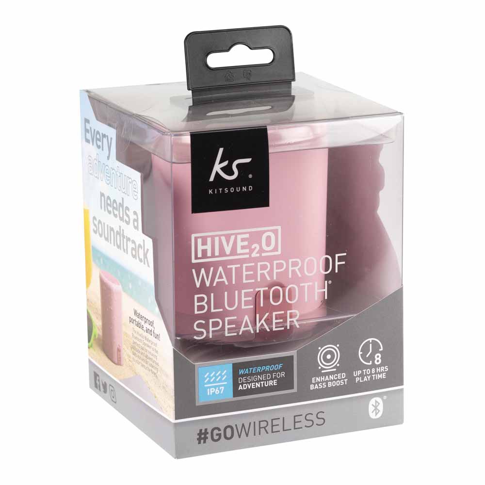 KitSound Hive 2O Bluetooth Speaker Pink Image 1