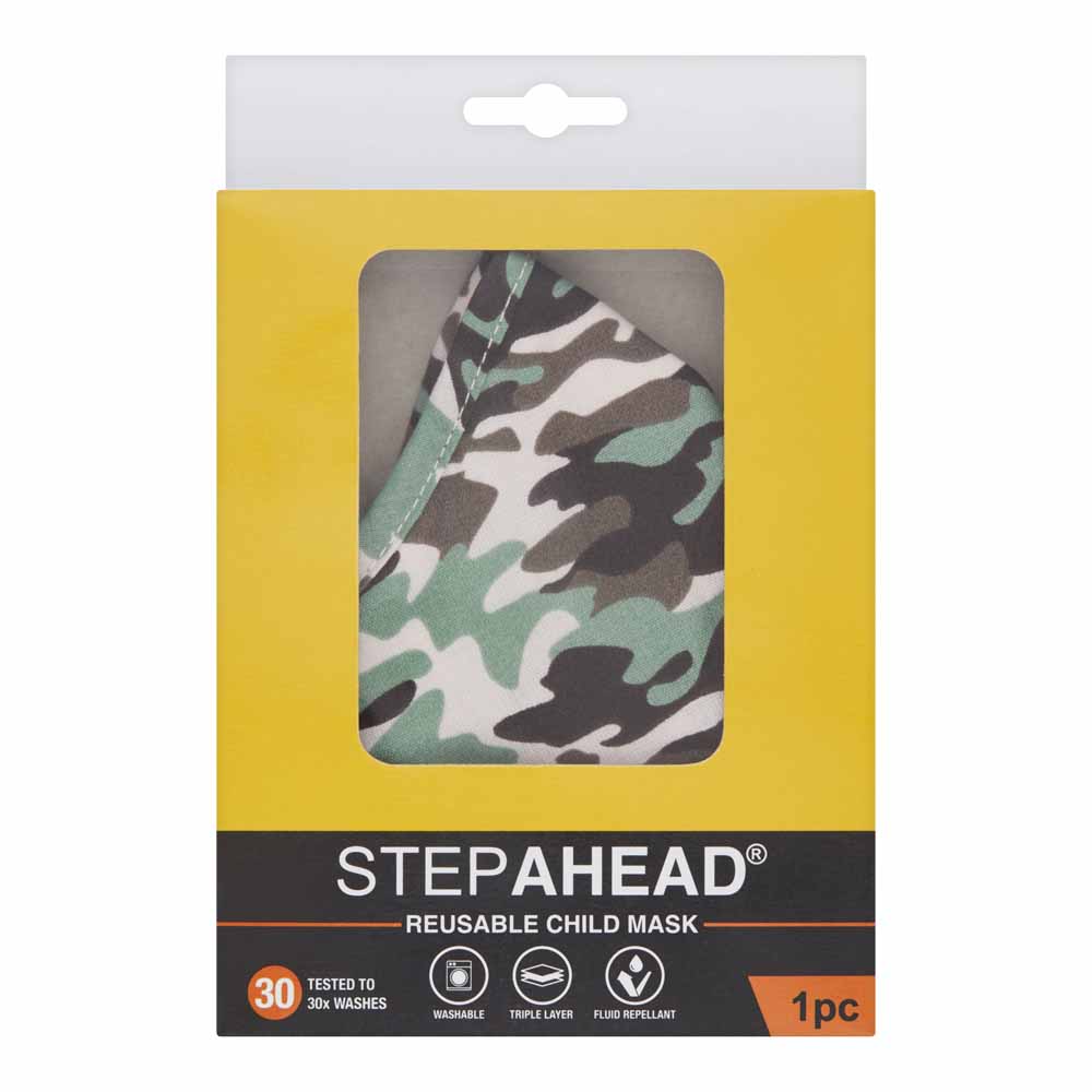 STEP AHEAD CHILD Reusable Face Mask Camo Image 1