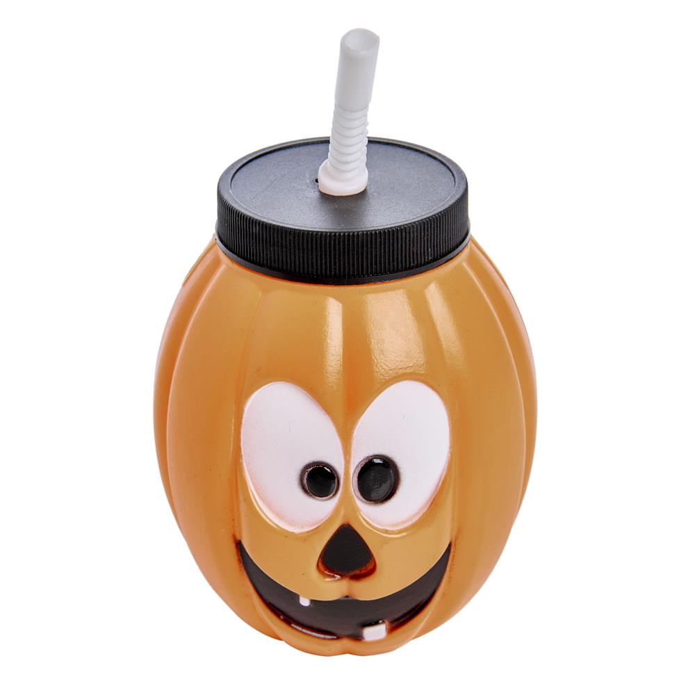 Wilko Halloween Pumpkin Sippy Cup Image 1