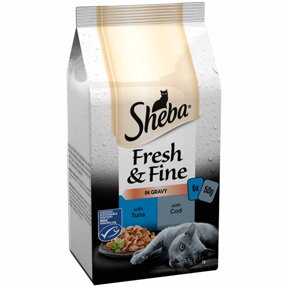 Sheba Fresh and Fine Fish in Gravy Cat Food Pouches 6 x 50g Image 2