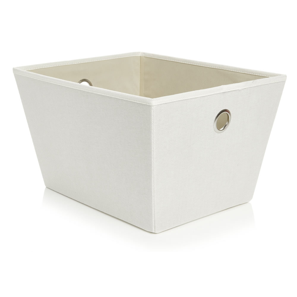 Wilko Large Cream Woven Storage Basket Image 1