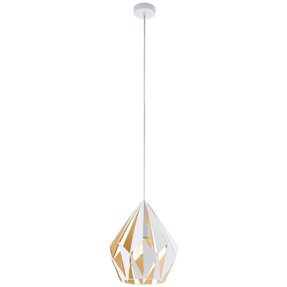 EGLO Carlton White and Gold Geometric Pendant Light Image 1
