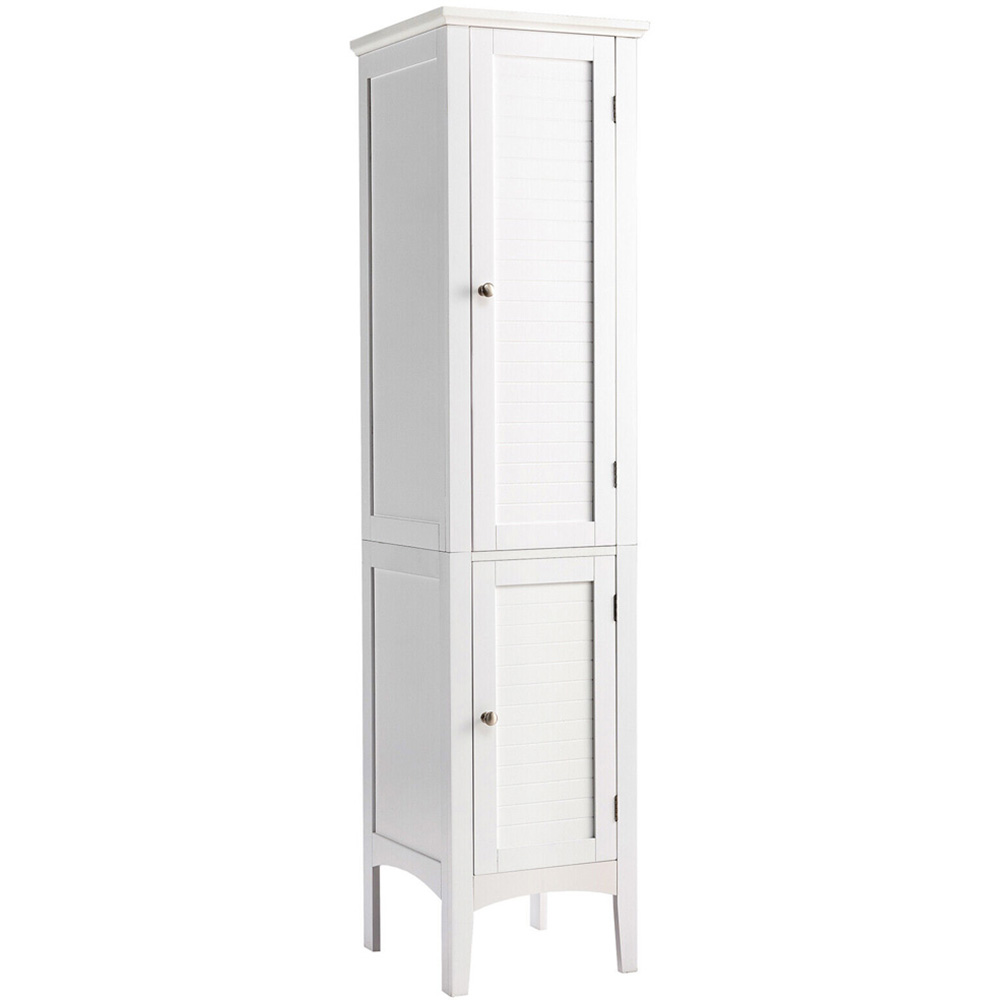 Costway 2 Door White Freestanding Bathroom Cabinet Image 2